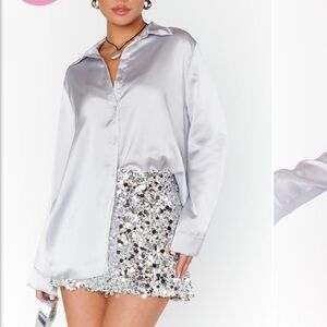 Show Me Your MuMu Womens Smith Button Down Shirt Sayin Large New